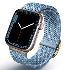 Uniq Aspen Designer Edition Geflochtenes Armband für das  Apple Watch Series 1 t/m 9 / SE (38/40/41 mm) | Series 10 / 11 (42 mm) - Cerulean Blue