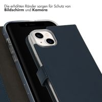 Selencia Echtleder Klapphülle Apple iPhone 14 Plus - Blau