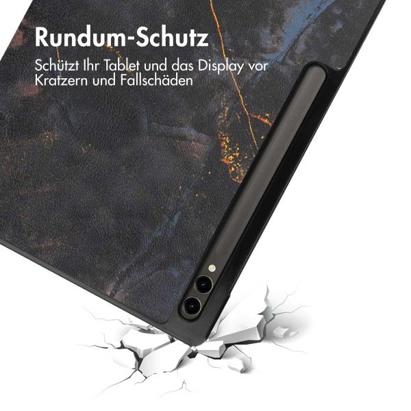 imoshion Design Trifold Klaphülle Samsung Galaxy Tab S10 Ultra / Tab S9 Ultra - Black Marble