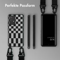 Selencia Silikonhülle design mit abnehmbarem Band für das Samsung Galaxy A53 - Irregular Check Black