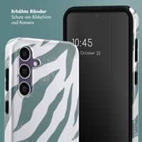 Selencia Vivid Back Cover Samsung Galaxy S23 FE - Colorful Zebra Pine Blue