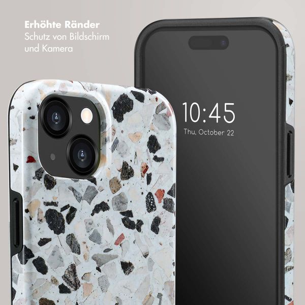 Selencia Vivid Tough Back Cover für das iPhone 15  - Chic Terazzo