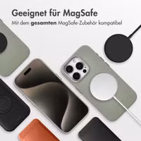 Accezz MagSafe Leather Backcover Apple iPhone 15 Pro - Light Grey