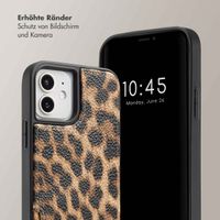 Selencia Nova Back Cover mit Kordel und Kartenhalter für das iPhone 12 (Pro) - Leopard