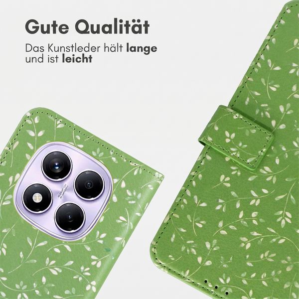 imoshion Design Klapphülle Xiaomi Redmi Note 14 Pro (4G) - Green Flowers
