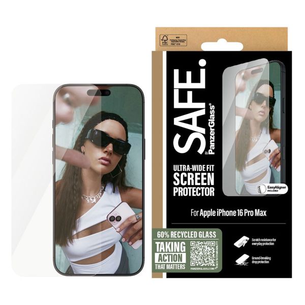 SAFE by PanzerGlass Ultra-Wide Fit Displayschutz für das Apple iPhone 16 Pro Max