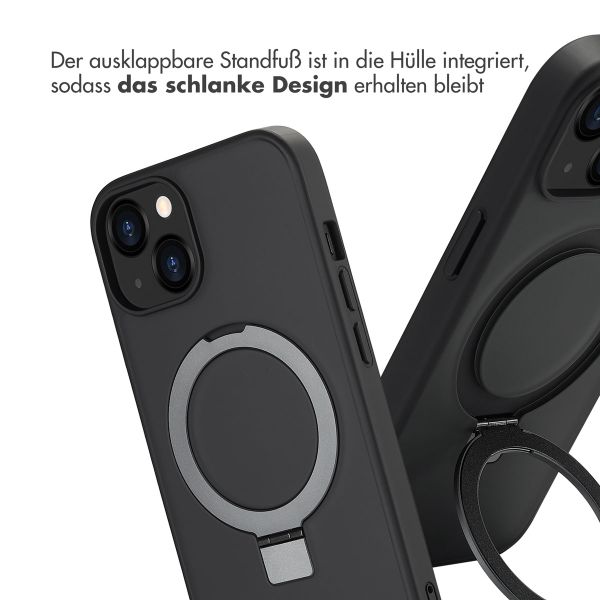 Accezz Ring Stand Backcover mit MagSafe für das Apple iPhone 14 - Schwarz