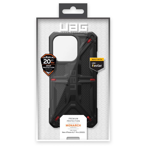 UAG Monarch Backcover für das Apple iPhone 14 Pro - Kevlar Black