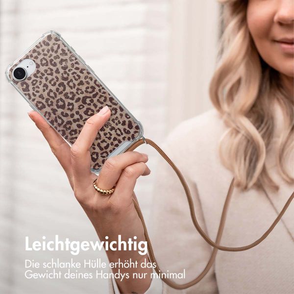 imoshion Design Hülle mit Band Apple iPhone 16e - Leopard Mood