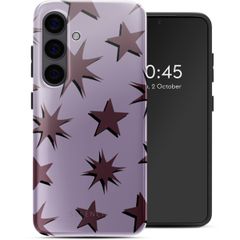 Selencia Vivid Backcover Samsung Galaxy S24 - Stars Plum Lilac