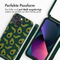 imoshion Silikonhülle design mit Band für das iPhone 13 Mini - Avocado Green