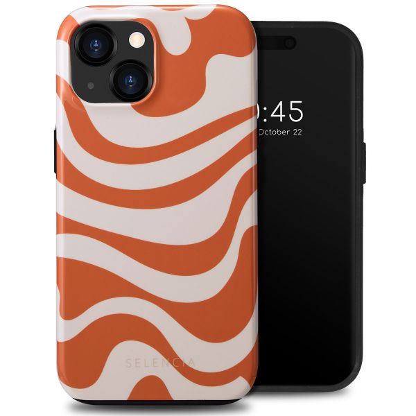 Selencia Vivid Tough Back Cover für das iPhone 15  - Dream Swirl Orange