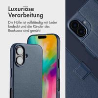 Accezz 2-in-1 Klapphülle aus Leder mit MagSafe für das Apple iPhone 16 - Nightfall Blue