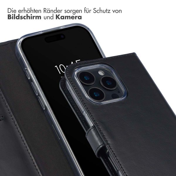 Selencia Echtleder Klapphülle für das Apple iPhone 16 Pro Max - Schwarz