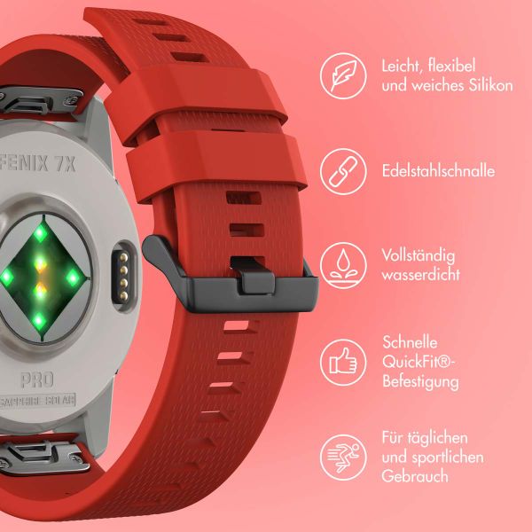imoshion QuickFit® Silikonarmband -   Garmin 26 mm Anschluss - Rot