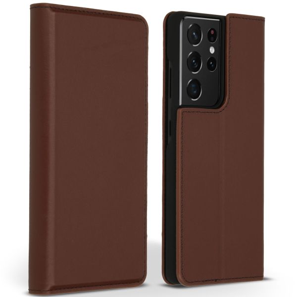 Accezz Premium Leather Slim Klapphülle für das Samsung Galaxy S21 Ultra - Braun