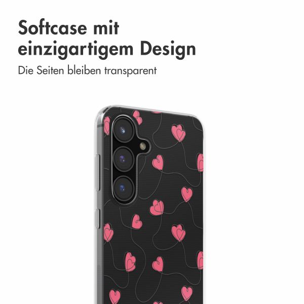 imoshion  Design Hülle für das Samsung Galaxy S24 FE - Dusty Rose Connected Hearts
