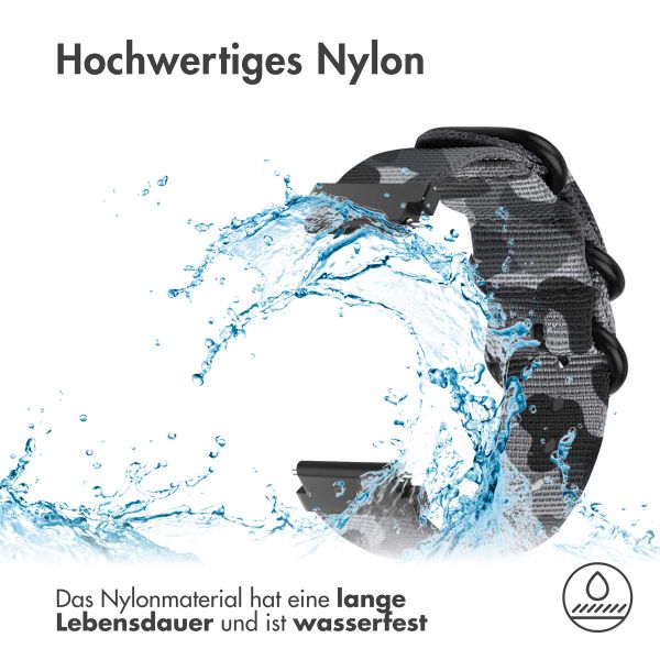 imoshion Robustes Nylonarmband -   Universelle 22 mm Anschluss - Dunkelgrau