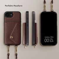 Selencia Sera HandyHülle mit Kordel und Umschlag-Kartenhalter Apple iPhone 17e / 16e - Chocolate Brown
