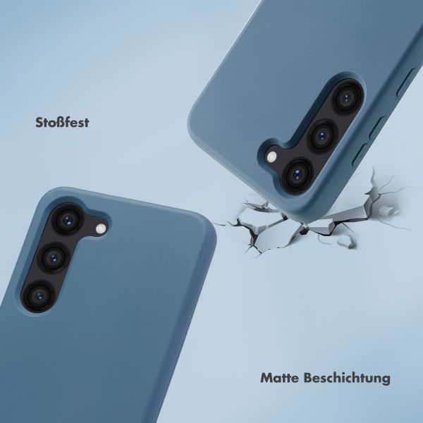 Selencia Back Cover mit Luxuriöser Handschlaufe Samsung Galaxy S23 - Blau