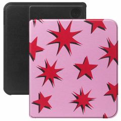 Selencia Vivid Klapphülle Kobo Libra Colour - Stars Rubine Red Light Pink