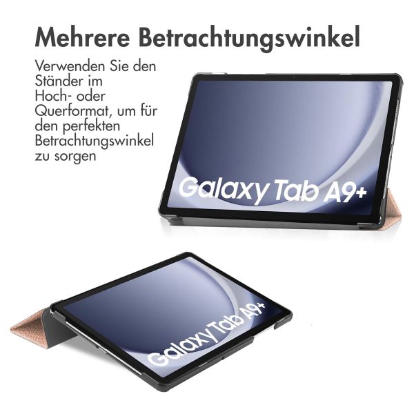 imoshion Trifold Klapphülle für das Samsung Galaxy Tab A9 Plus - Rosé Gold