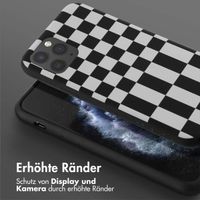 Selencia Silikonhülle design mit abnehmbarem Band für das iPhone 11 Pro - Irregular Check Black