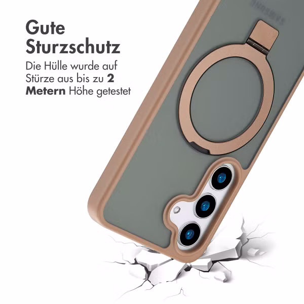 Accezz Ring Stand Backcover mit MagSafe für das Samsung Galaxy S25 - Brown