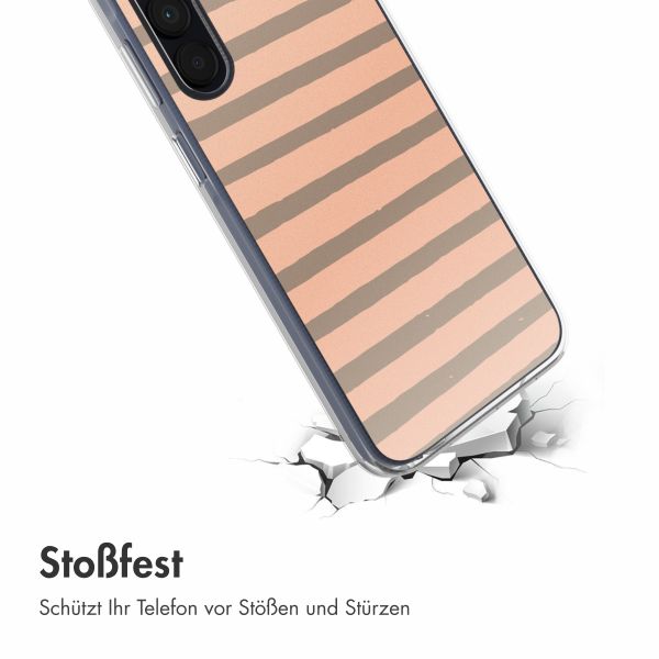 imoshion Design Hülle Samsung Galaxy A35 - Striped Peach Reverse