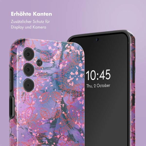 Selencia Vivid Back Cover Samsung Galaxy A15 (5G) - Fresh Paint Flower Orange