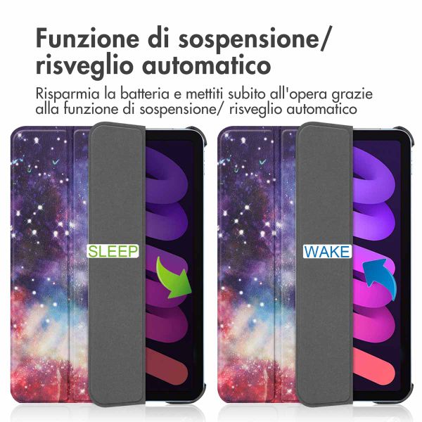 imoshion Design Trifold Klaphülle Apple iPad Mini 7 (2024) / iPad Mini 6 (2021) - Space
