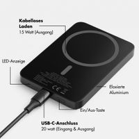 Selencia Vivid Powerbank 5.000 mAh - MagSafe und Qi - Black / Wavy Baby Choco