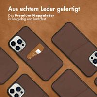 Accezz Premium Leather Card Slot Back Cover Apple iPhone 13 Pro Max - Braun