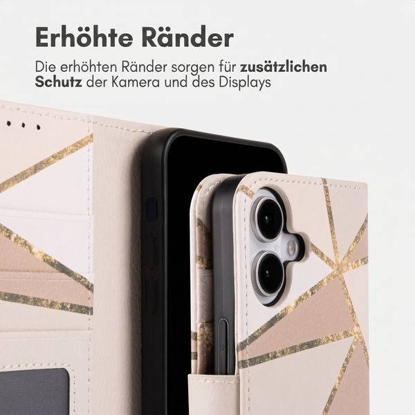 imoshion Design Klapphülle Apple iPhone 16 - Beige Graphic