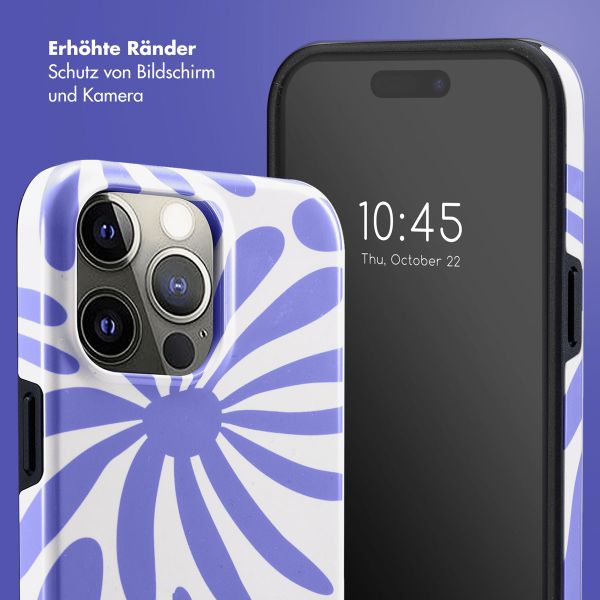 Selencia Vivid Tough Back Cover für das iPhone 15 Pro Max - Modern Bloom Sapphire Blue