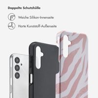 Selencia Vivid Tough Back Cover für das Samsung Galaxy A14 (5G/4G) - Colorful Zebra Old Pink