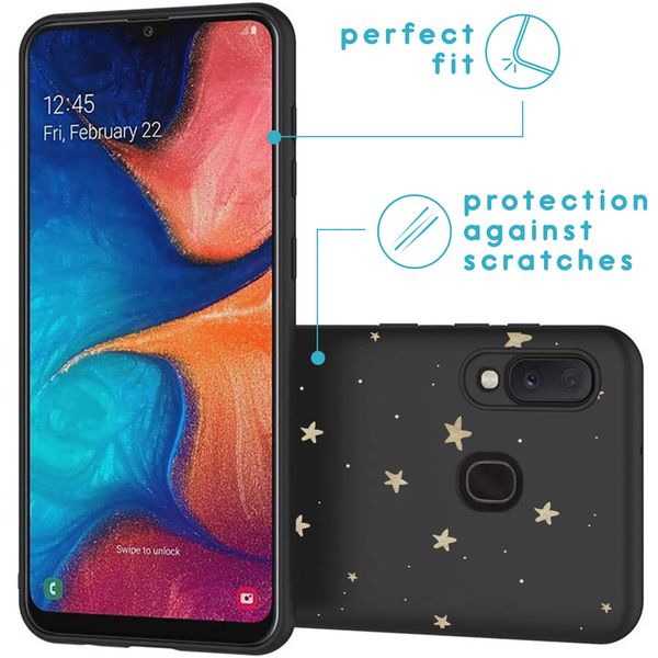 imoshion Design Hülle für das Samsung Galaxy A20e - Sterne / Schwarz