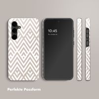 Selencia Vivid Back Cover Samsung Galaxy S24 FE - Beige Zigzag