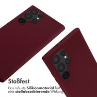 imoshion Silikonhülle mit Band für das Samsung Galaxy S22 Ultra - Dunkelrot