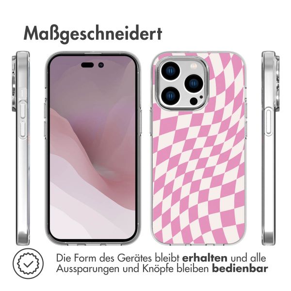 imoshion Design Hülle für das iPhone 14 Pro - Retro Pink Check