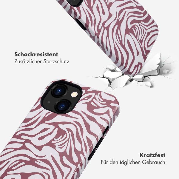 Selencia Vivid Tough Back Cover für das iPhone 13 - Trippy Swirl Dark Rose