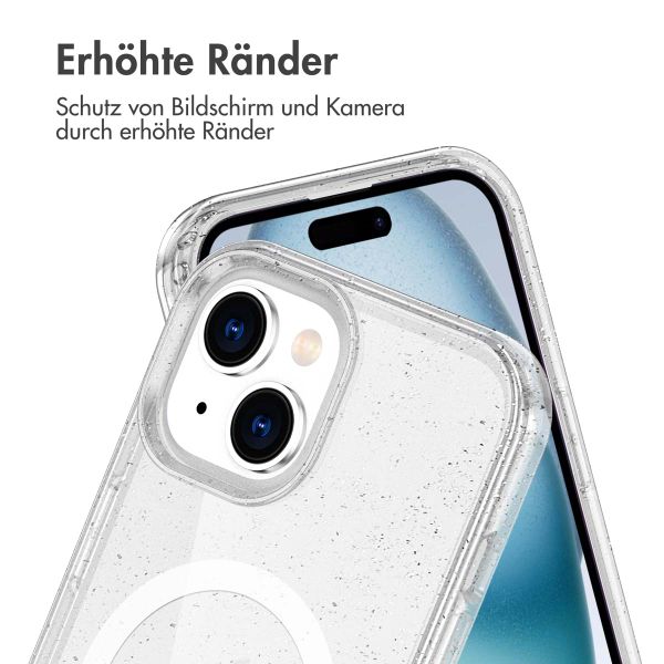imoshion Sparkle Back Cover mit MagSafe Apple iPhone 15 - Glitzer Transparent