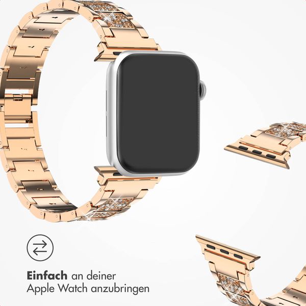 Selencia Sparkle Armband für das  Apple Watch Series 1 t/m 9 / SE (38/40/41 mm) | Series 10 / 11 (42 mm) - Rosé gold
