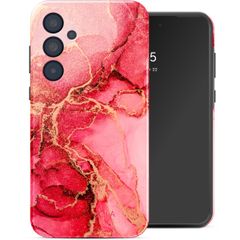 Selencia Vivid Tough Back Cover für das Samsung Galaxy A35 - Rosy Marble