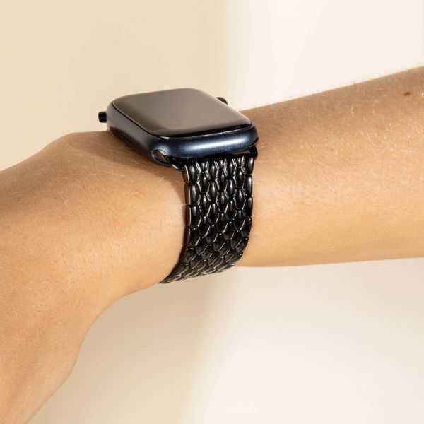 Selencia Drachenarmband aus Stahl für die Apple Watch Series 1 bis 9 / SE (38/40/41 mm) | Series 10 (42 mm) - Schwarz