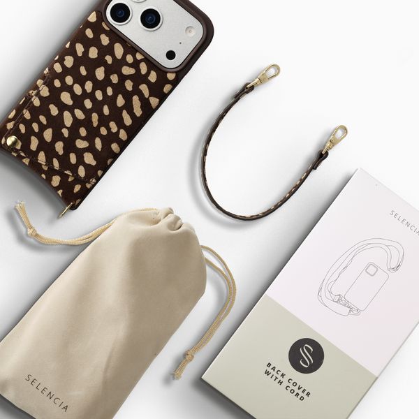 Selencia Nova Echtleder Backcover mit Kartenhalter Apple iPhone 17 Pro Max - Fawn Chic