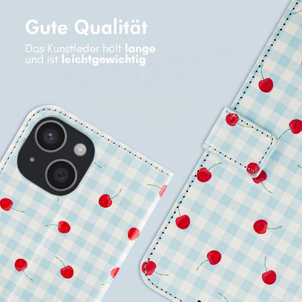 imoshion Design Klapphülle Apple iPhone 15 - Cherry Check