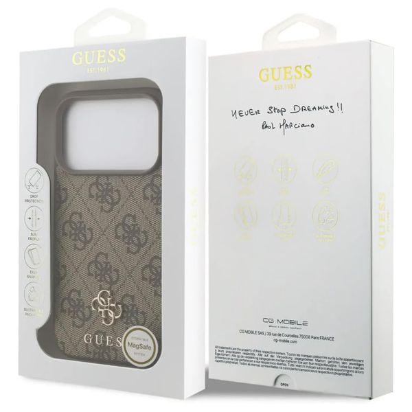Guess 4G Metal Logo Back Cover MagSafe Apple iPhone 17 Pro Max - Braun