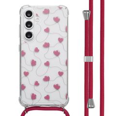 imoshion Design Hülle mit Band Samsung Galaxy S24 FE - Dusty Rose Connected Hearts