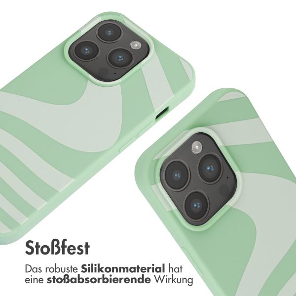 imoshion Silikonhülle design mit Band für das iPhone 15 Pro - Retro Green